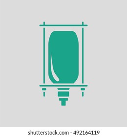 Drop counter icon. Gray background with green. Vector illustration.