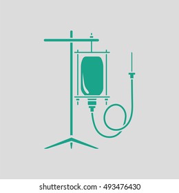 Drop counter icon. Gray background with green. Vector illustration.