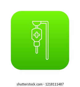 Drop counter icon green vector isolated on white background