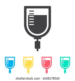 Drop counter multi color icon set. Simple glyph, flat vector of medical icons for ui and ux, website or mobile application