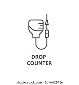 drop counter thin line icon, sign, symbol, illustation, linear concept, vector 