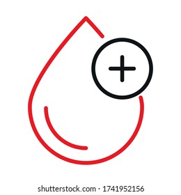 Drop with cross line bicolor style icon design of Medical care and covid 19 virus theme Vector illustration