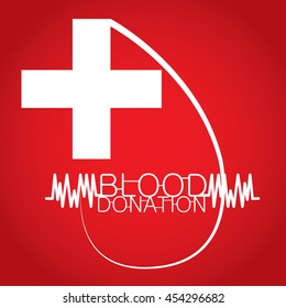 Drop with a cross shape, Blood donation, Vector illustration