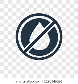 Drop Crossed vector icon isolated on transparent background, Drop Crossed transparency logo concept
