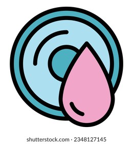 Drop detergent icon outline vector. Liquid bottle. Wash product color flat