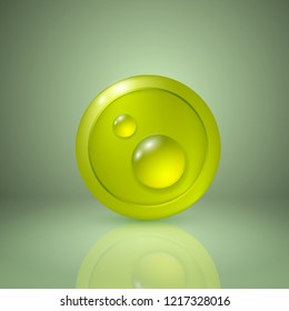 Drop of dew yellow style. Icon for app or web design