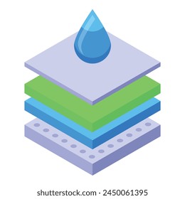 Drop diaper icon isometric vector. Elastic nappy. Care adult