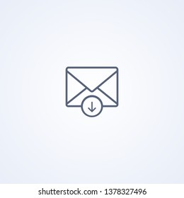 Drop down email, vector best gray line icon on white background, EPS 10