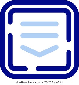 Liste déroulante Conception de l'icône Image vectorielle de ligne