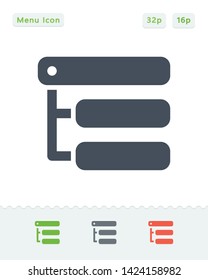 Drop Down Menu - Sticker Icons. A Professional, Pixel Aligned Icon.