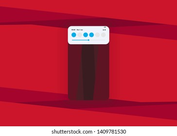 Drop Down Smartphone Phone User Interface User Experience UI Template Vector Illustration