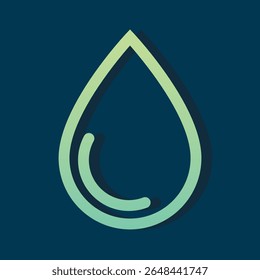 Gota, gota de água ou líquido, sinal, símbolo, logotipo, vetor, ilustração em preto e branco, isolado no fundo branco
