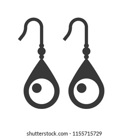 drop earring, jewelry icon, glyph style