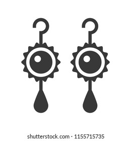 drop earring, jewelry icon, glyph style