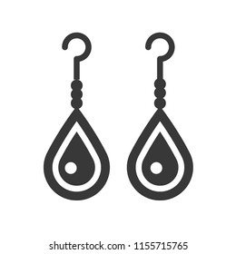 drop earring, jewelry icon, glyph style