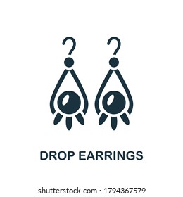 Drop Earrings icon. Simple element from jewelery collection. Creative Drop Earrings icon for web design, templates, infographics and more