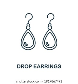 Drop Earrings icon. Simple element from jewelery collection. Creative Drop Earrings icon for web design, templates, infographics and more