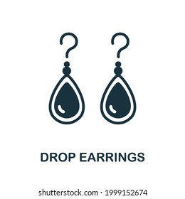 Drop Earrings icon. Simple element from jewelery collection. Creative Drop Earrings icon for web design, templates, infographics and more