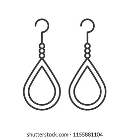 drop earrings, jewelry set outline icon