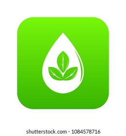 Drop eco icon green vector isolated on white background