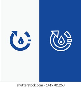 Drop, Ecology, Environment, Nature, Recycle Line and Glyph Solid icon Blue banner Line and Glyph Solid icon Blue banner