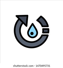 Drop, Ecology, Environment, Nature, Recycle  Flat Color Icon. Vector icon banner Template. Vector Icon Template background