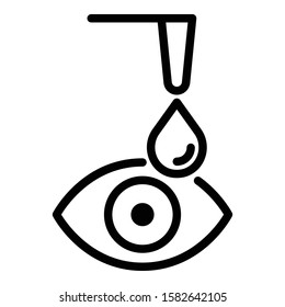 Drop in the eye icon. Outline drop in the eye vector icon for web design isolated on white background