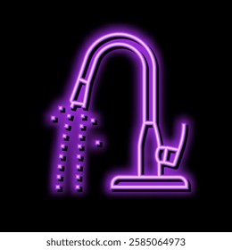 drop faucet water neon light sign vector. drop faucet water sign. isolated symbol illustration