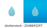 Drop Fingerprint logo ,template vector illustration icon symbol