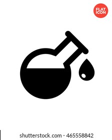 Drop from flask Icon Flat Style Isolated Vector Illustration
