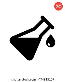Drop from flask Icon Flat Style Isolated Vector Illustration