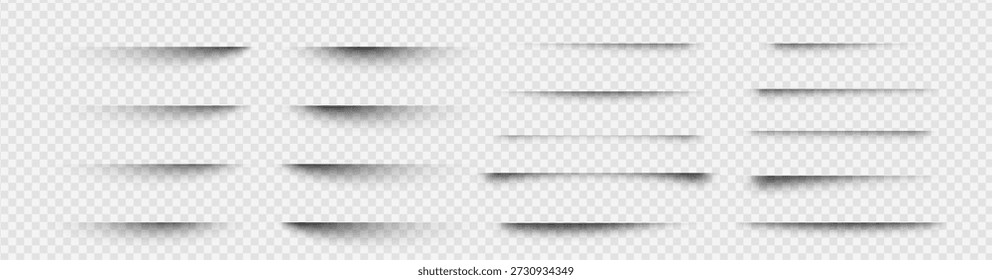 Drop floor shadow and paper box line with png vector effect. Object package pack and isolated web square with border oval brush. Realistic drop black and shade paper gradient with divider box design.