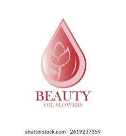drop of flower water design logo illustration vector