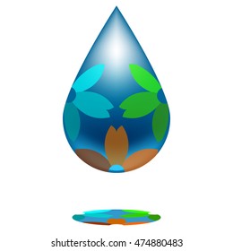 Drop with flowers