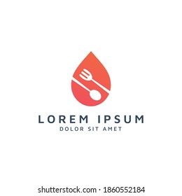 drop and food negative space logo design