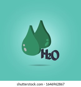 Drop and the formula of water isometric icon. Simple color vector of science icons for ui and ux, website or mobile application