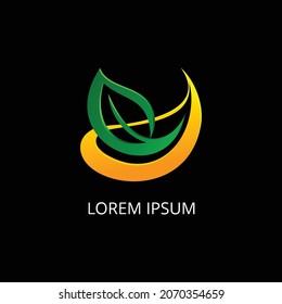 A drop of fresh green leaf logo oil. perfect logo for oil products