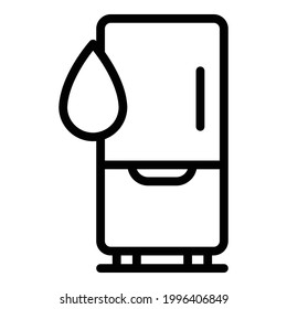 Drop fridge icon. Outline Drop fridge vector icon for web design isolated on white background