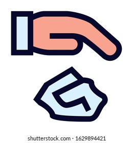 Drop Garbage. Simple Vector Color Icon.