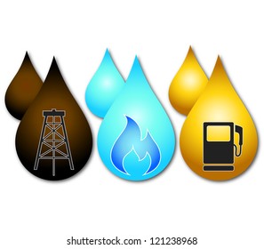 drop of gasoline, oil and gas, the design of business