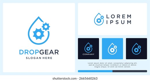 Drop gear logo design template