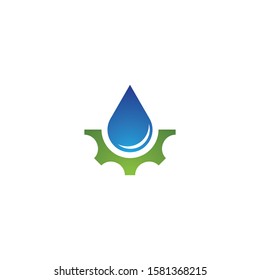 Drop gear logo template vector icon design