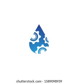 Drop gear logo template vector icon design