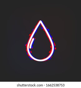 A drop glytch icon. Simple thin line, outline vector of web icons for ui and ux, website or mobile application
