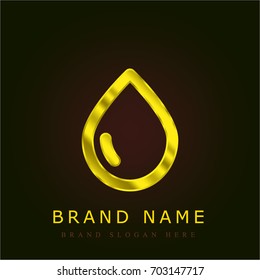 Drop golden metallic logo