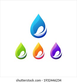 drop gradient color logo design