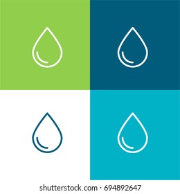 Drop green and blue material color minimal icon or logo design
