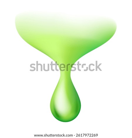 drop green isolated on white background, aloe vera droplet pure