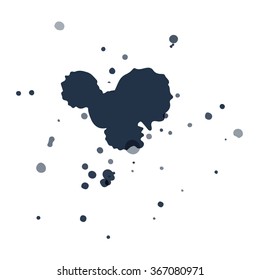 Drop grunge red ink splashes. Vector illustration