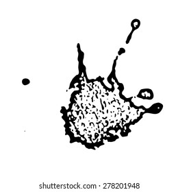 Drop grunge texture.Vector. Black and white halftone image.
